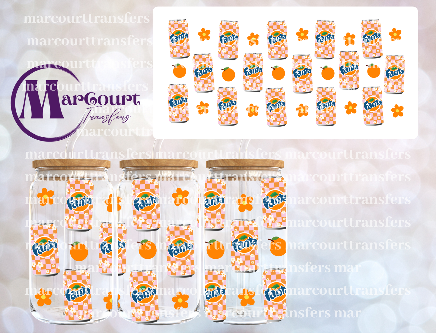FANTASTIC ORANGE-16 0Z-UV DTF CUP WRAP