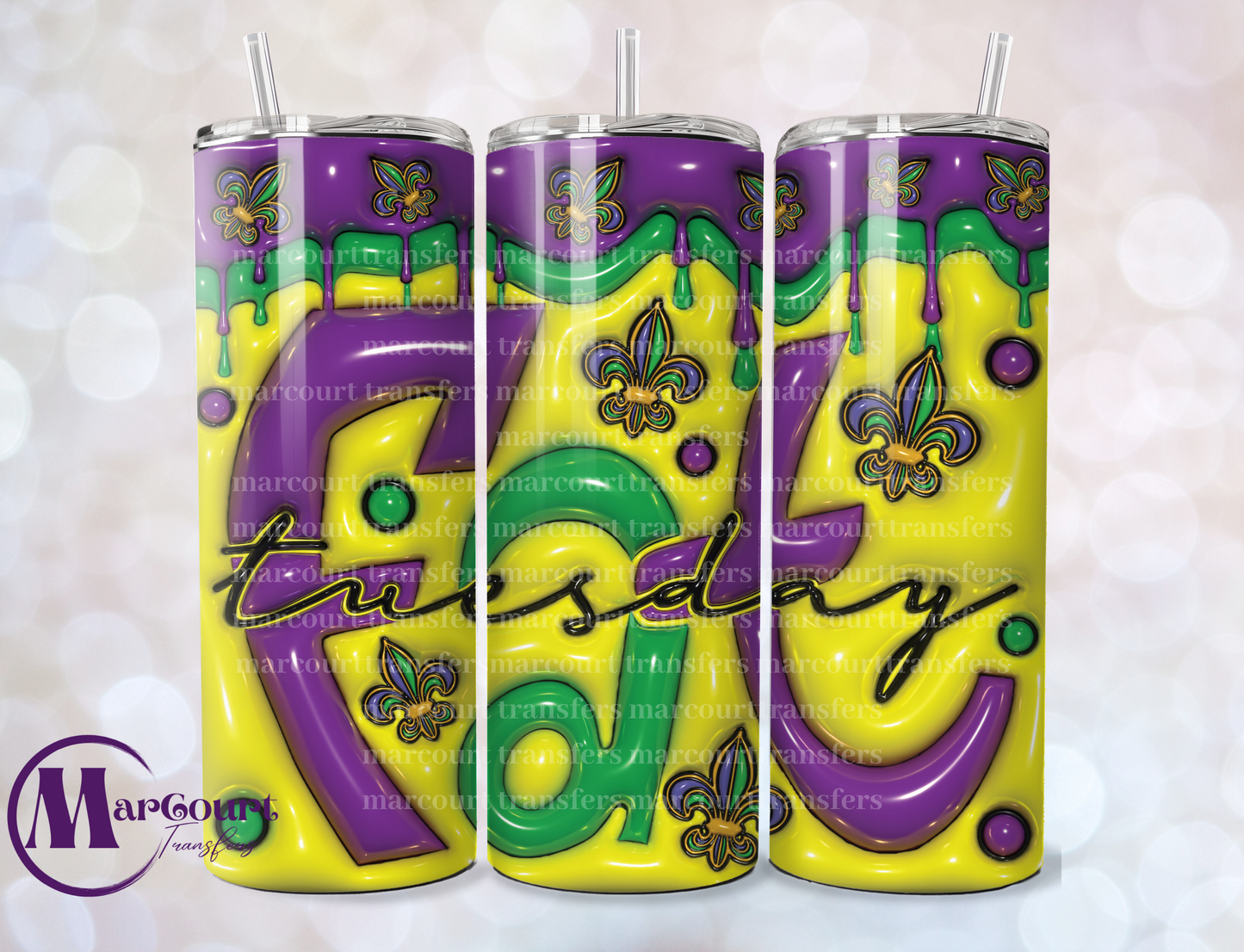 FAT TUESDAY MARDI GRAS-SKINNY TUMBLER TRANSFER