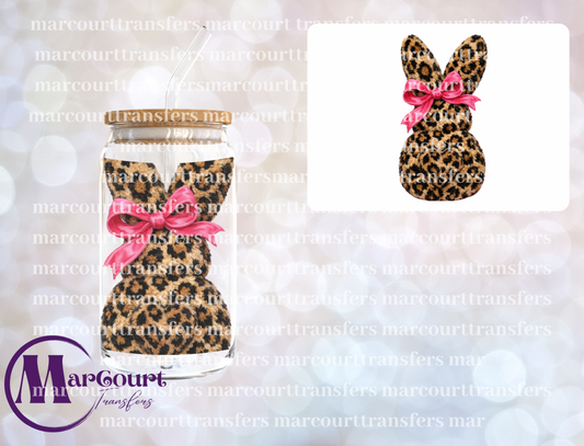 FAUX YARN LEOPARD BUNNY-DECAL-UV DTF CUP WRAP