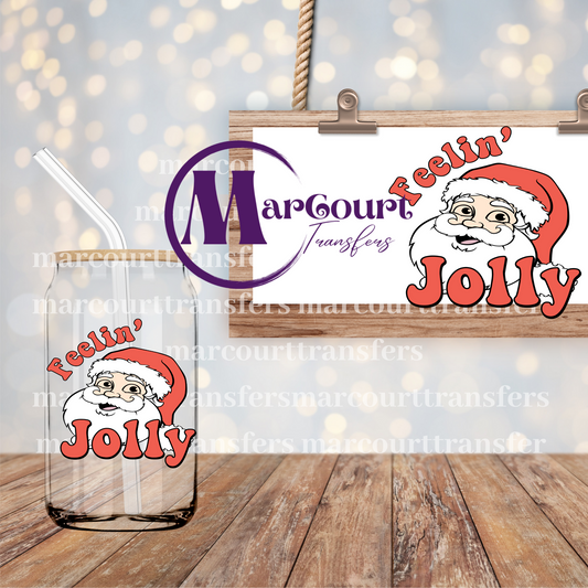 FEELIN JOLLY SANTA-DECAL-UV DTF CUP WRAP