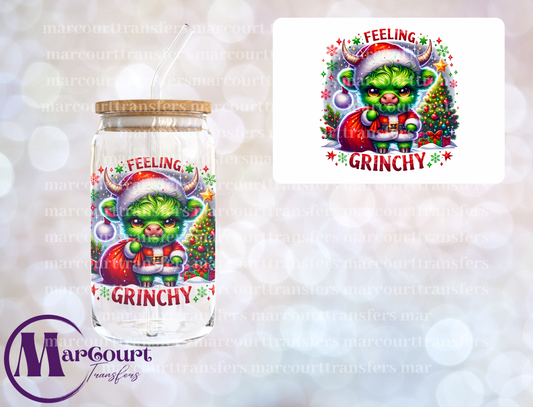 FEELING GRINCHY HIGHLAND COW-DECAL-UV DTF CUP WRAP