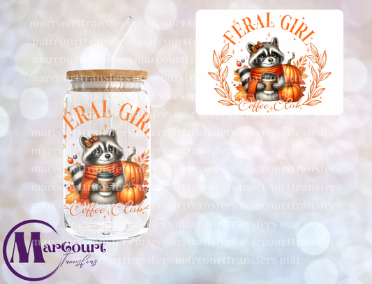 FALL FERAL GIRL COFFEE CLUB- DECAL-UV DTF CUP WRAP