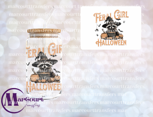 FERAL GIRL HALLOWEEN-DECAL-UV DTF CUP WRAP