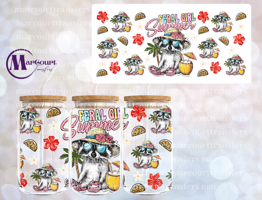 FERAL GIRL SUMMER-16 0Z-UV DTF CUP WRAP