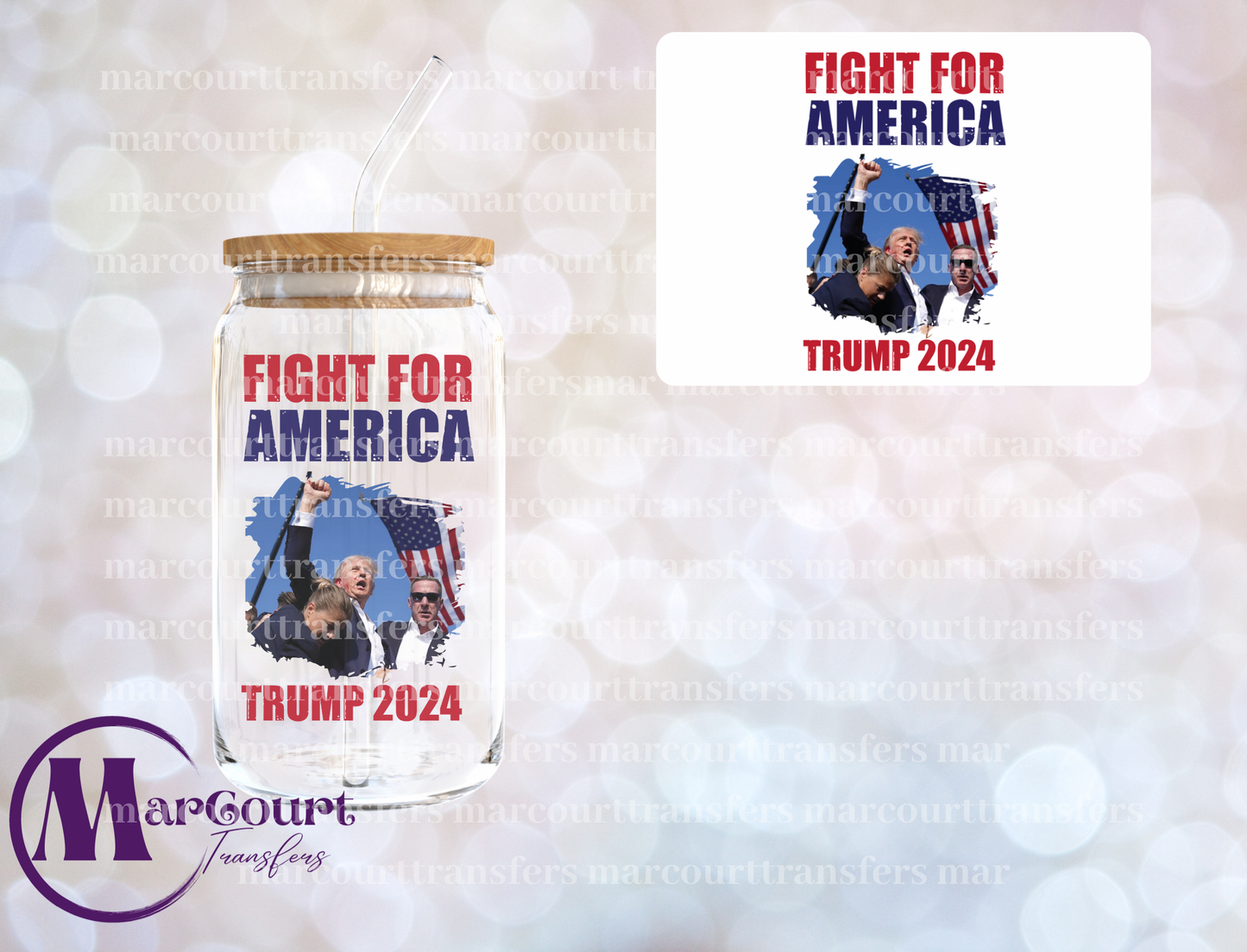 FIGHT FOR AMERICA 1-DECAL-UV DTF CUP WRAP