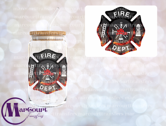 FIRE DEPARTMENT-DECAL-UV DTF CUP WRAP