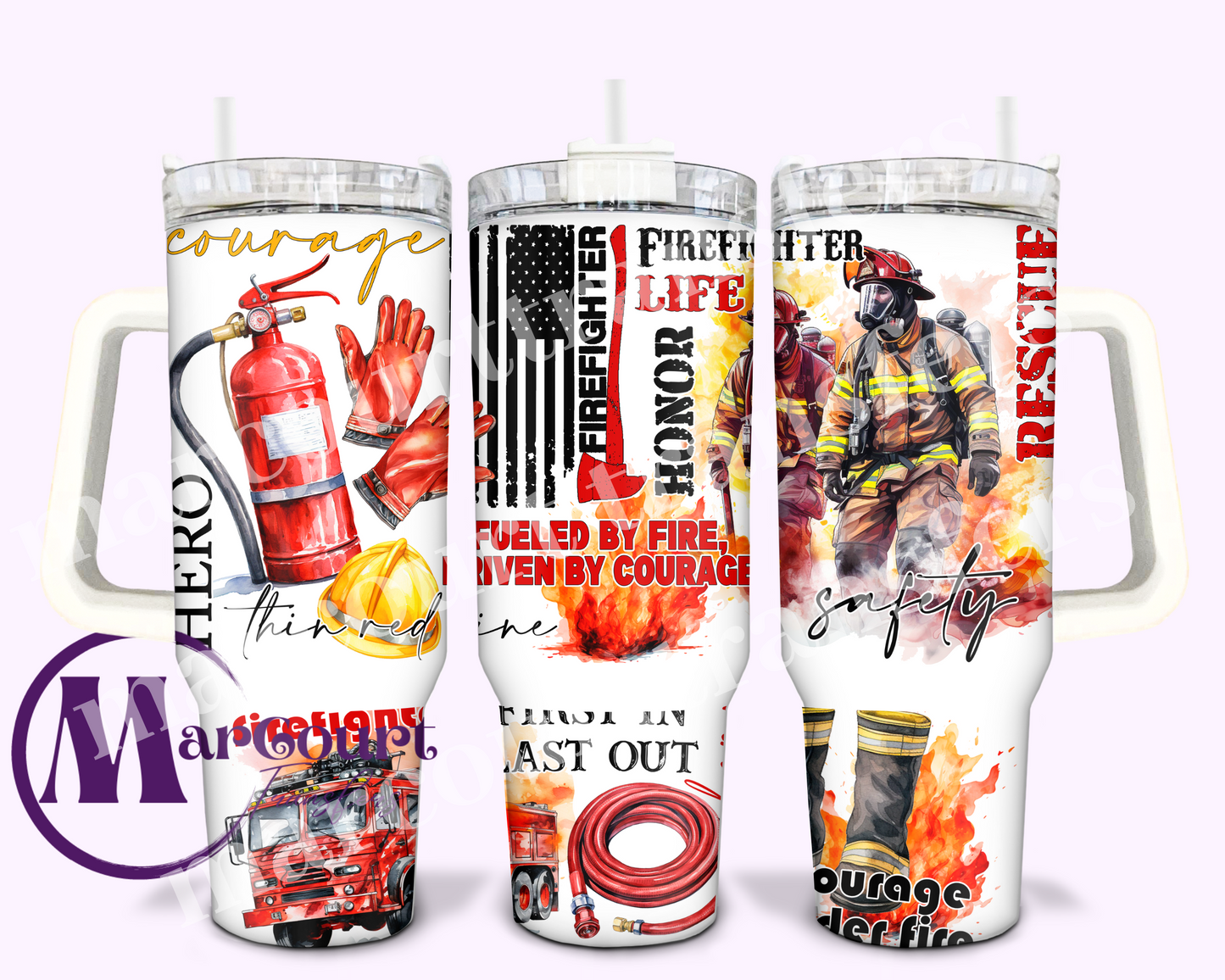 FIREFIGHTER-40 0Z-UV DTF CUP WRAP