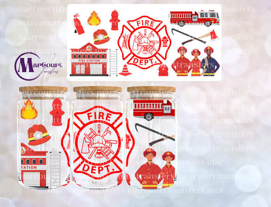 FIREFIGHTERS-16 0Z-UV DTF CUP WRAP