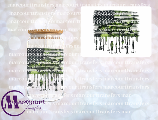 FISHING GREEN FLAG-UV DTF CUP WRAP