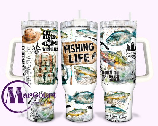 FISHING LIFE-40 0Z-UV DTF CUP WRAP