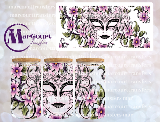 FLORAL MASK-16 0Z-UV DTF CUP WRAP