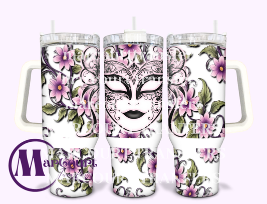 FLORAL MASK-40 0Z-SUBLIMATION TUMBLER TRANSFER