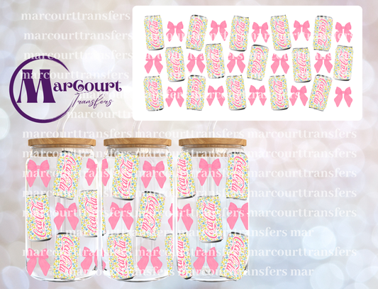 FLORAL SODA BOWS-16 0Z-UV DTF CUP WRAP