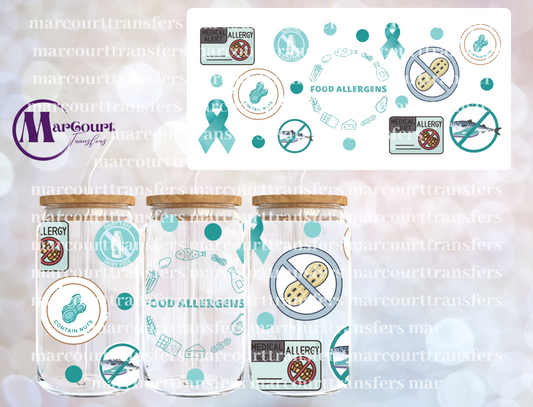 FOOD ALLERGY AWARENESS-16 0Z-UV DTF CUP WRAP