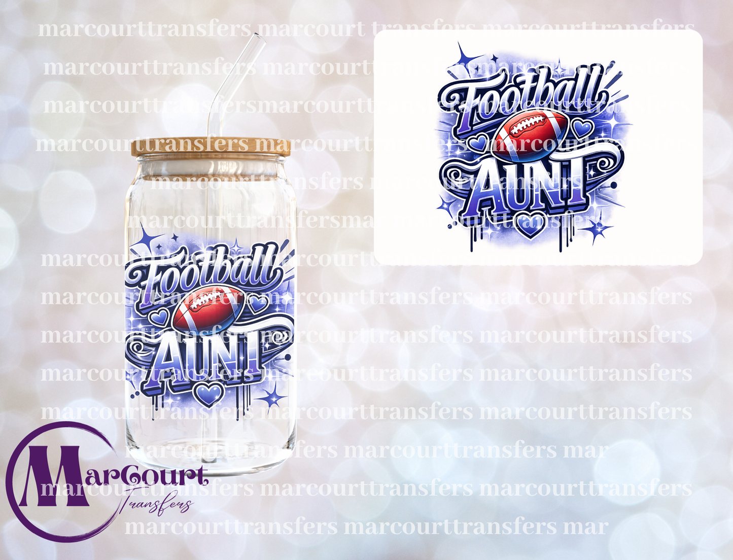 FOOTBALL AUNT-UV DTF CUP WRAP