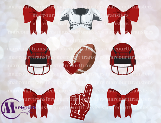 FOOTBALL & BOWS MAROON ELEMENTS