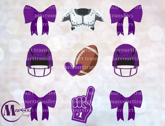 FOOTBALL & BOWS PURPLE ELEMENTS