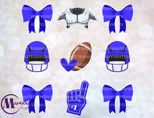 FOOTBALL & BOWS ROYAL BLUE ELEMENTS