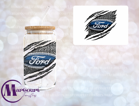 FORD RIPPED DESIGN-DECAL-UV DTF CUP WRAP