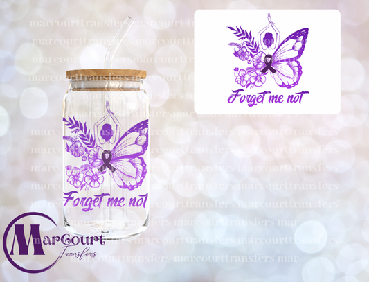 FORGET ME NOT BUTTERFLY ALZHEIMER AWARENESS-DECAL-UV DTF CUP WRAP