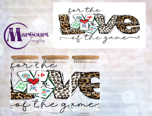 FOR THE LOVE OF THE GAME MAHJONG-16 0Z-UV DTF CUP WRAP