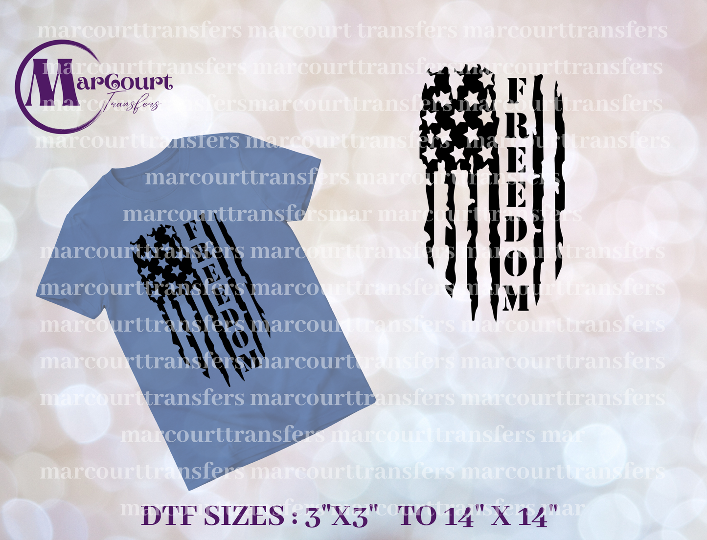 DTF-FREEDOM FLAG BLACK
