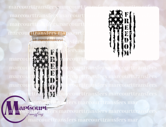 FREEDOM FLAG BLK-UV DTF CUP WRAP