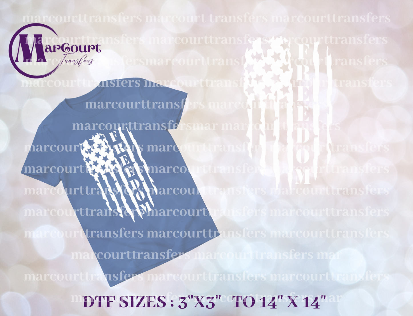 DTF-FREEDOM FLAG WHITE