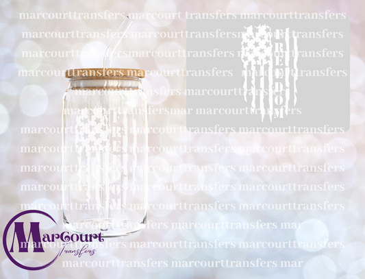 FREEDOM FLAG WHITE-UV DTF CUP WRAP