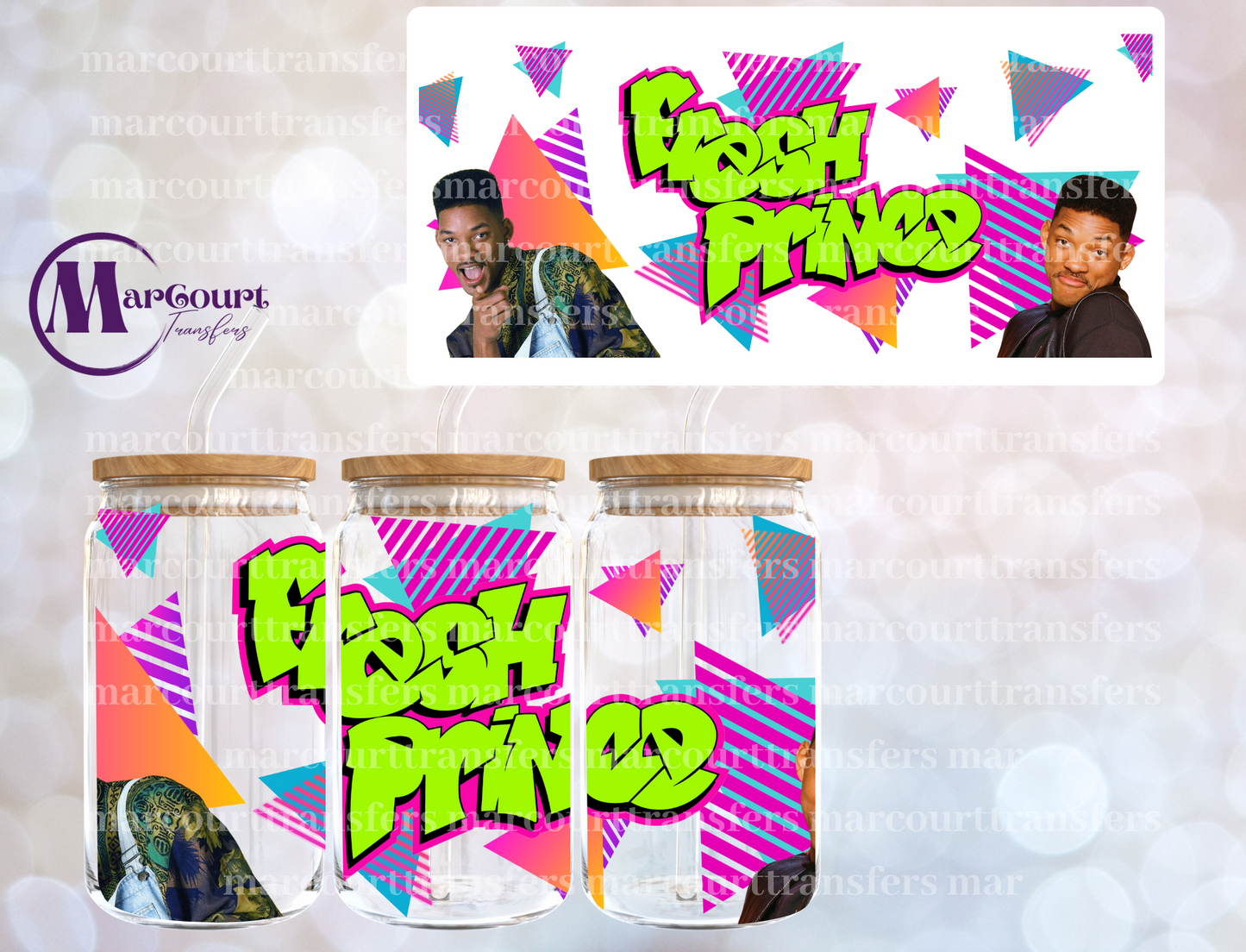 FRESH PRINCE-16 0Z-UV DTF CUP WRAP