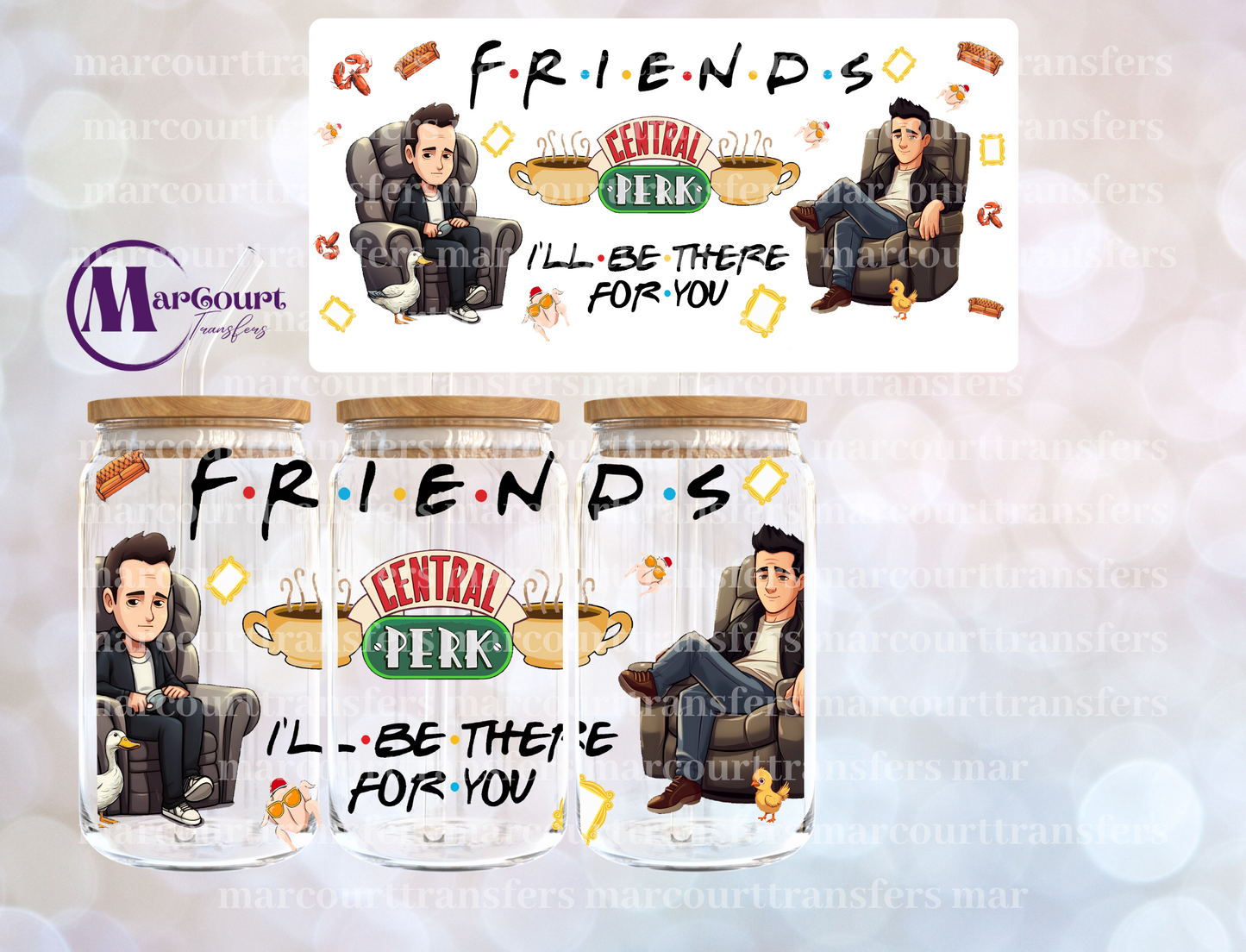 FRIENDS JOEY AND CHANDLER-16 0Z-UV DTF CUP WRAP