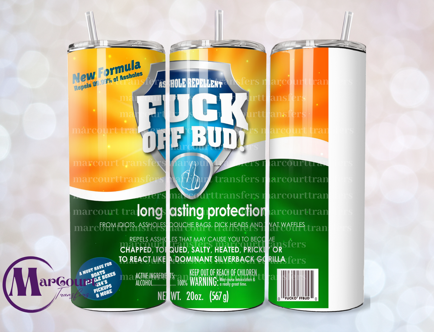 F*UCK OFF BUD-SKINNY TUMBLER TRANSFER