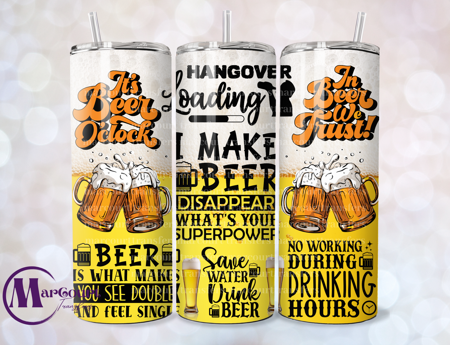 HANGOVER LOADING I MAKE BEER DISAPPEAR-SKINNY TUMBLER TRANSFER