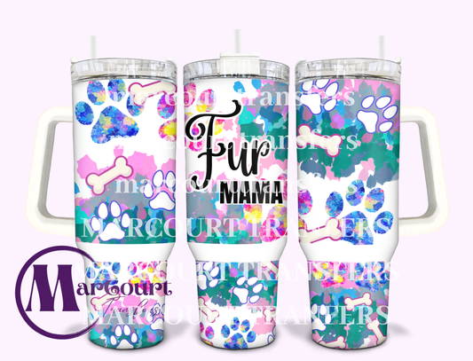FUR MAMA COLORFUL-40 0Z-SUBLIMATION TUMBLER TRANSFER