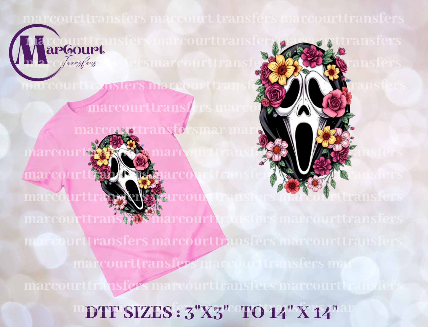 DTF-GHOST FACE FLOWERS