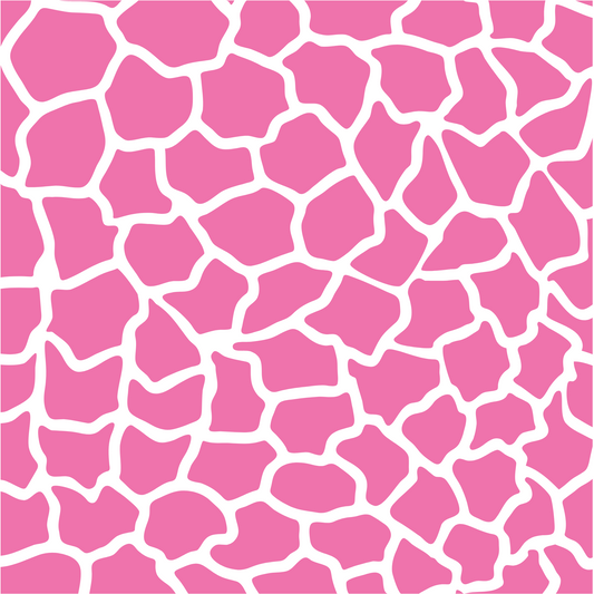 GIRAFFE-PINK AND WHITE-VINYL PATTERN 12 X 12