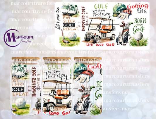 GOLF IS MY THERAPY-16 0Z-UV DTF CUP WRAP