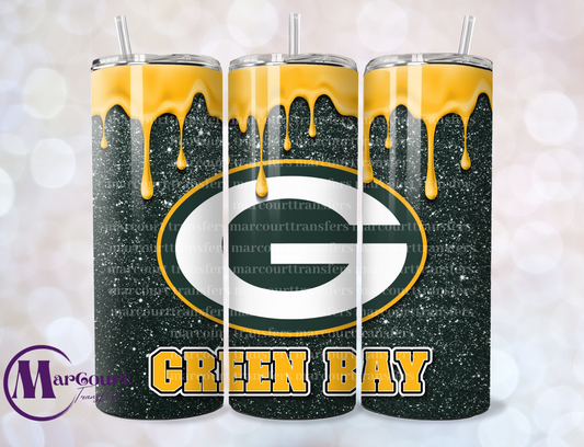 GREEN BAY PACKERS DRIP-20-SKINNY SUBLIMATION TUMBLER TRANSFER