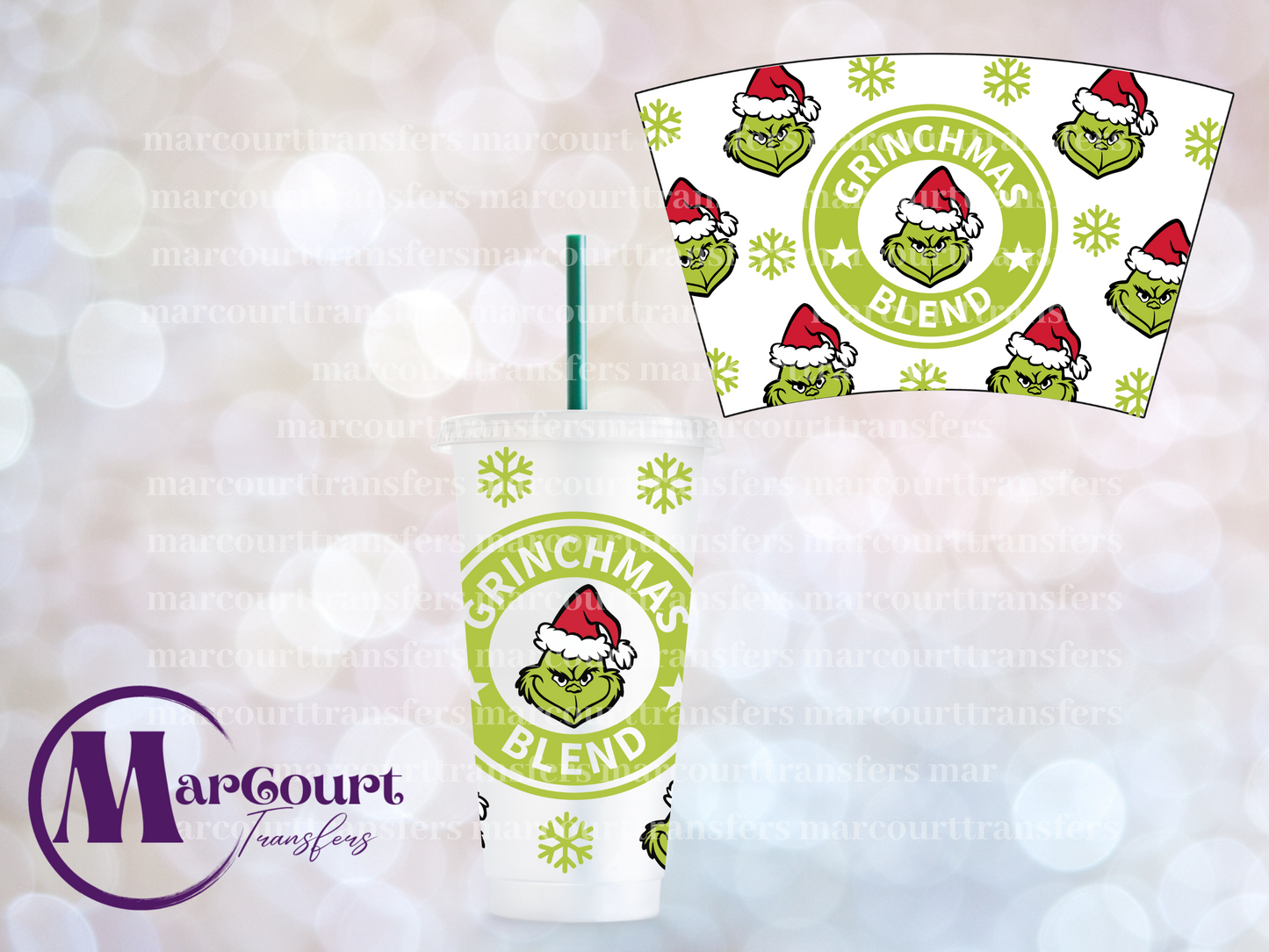 GRINCHMAS BLEND-24 0Z VENTI COLD CUP -UV DTF CUP WRAP