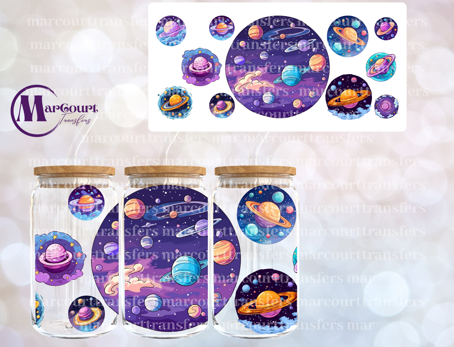 GALAXY CIRCLES-16 0Z-UV DTF CUP WRAP