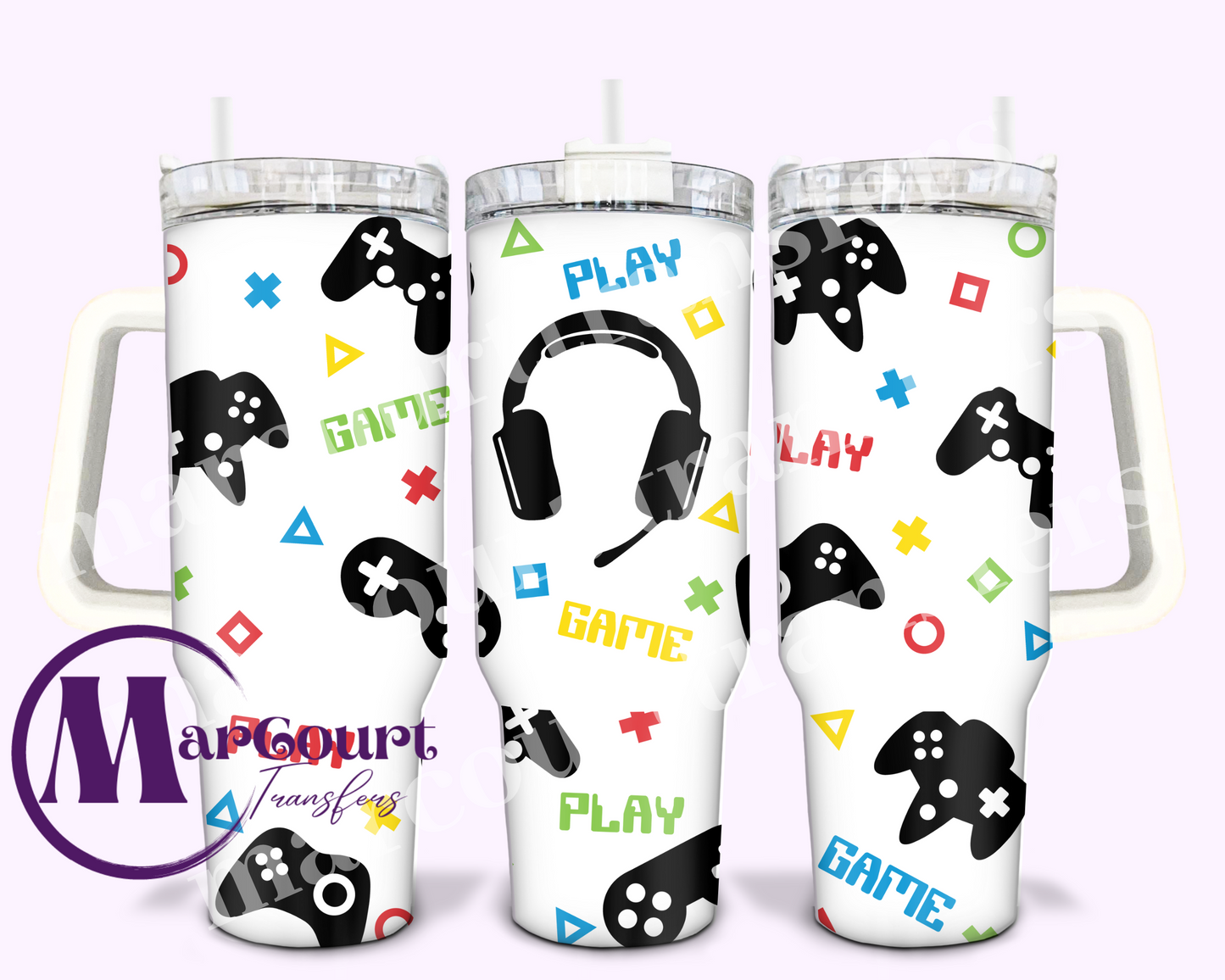 GAME CONTROLLER-40 0Z-UV DTF CUP WRAP