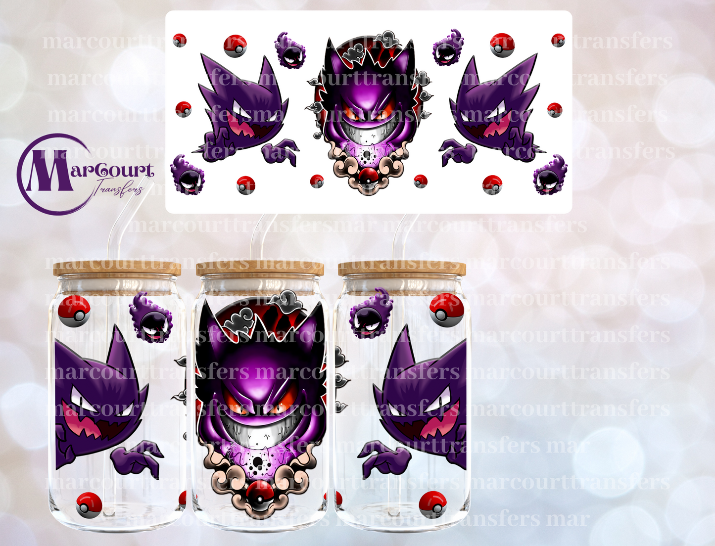 GENGAR-16 0Z-UV DTF CUP WRAP