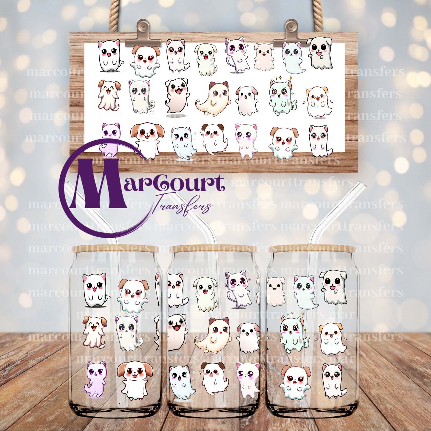 GHOST PUPPIES AND KITTIES-16 0Z-UV DTF CUP WRAP