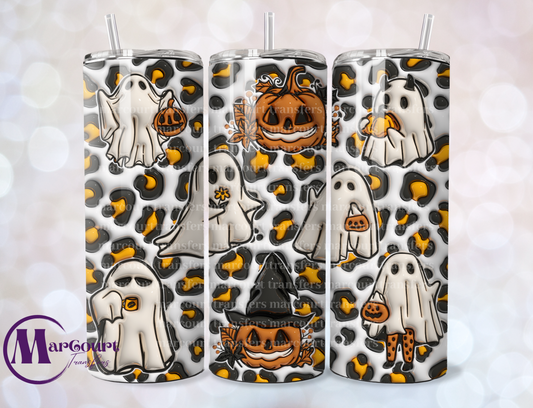 GHOSTS AND PUMPKINS CHEETAH-SKINNY TUMBLER TRANSFER