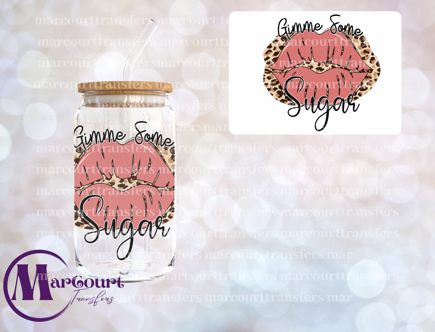 GIMME SOME SUGAR PINK LIPS-UV DTF CUP WRAP