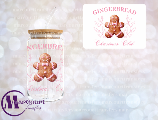 GINGERBREAD CHRISTMAS CLUB-DECAL-UV DTF CUP WRAP