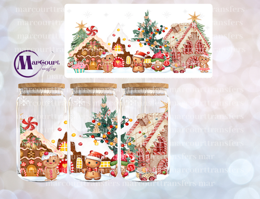 GINGERBREAD HOMES -16 0Z-UV DTF CUP WRAP