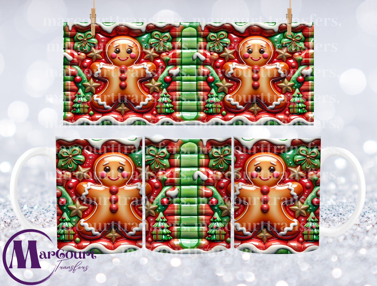 GINGERBREAD RIBBON CANDY-MUG TRANSFER