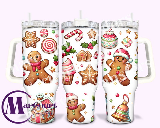 GINGERBREAD AND SWEETS-40 0Z-SUBLIMATION TUMBLER TRANSFER