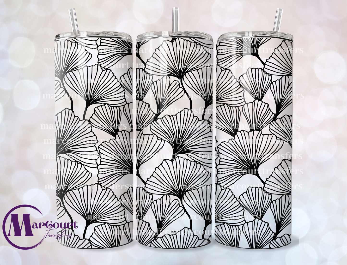 GINGO SEAMLESS PATTERN-20-SKINNY TUMBLER TRANSFER (SUBLIMATION)